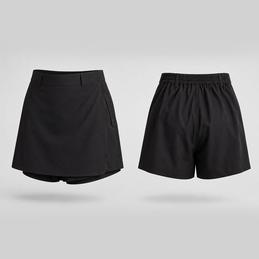 Elastic Black Skorts